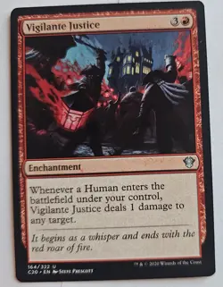 MTG Magic The Gathering Card Vigilante JusticeEnchantment Red Commander 2020 - Image 1