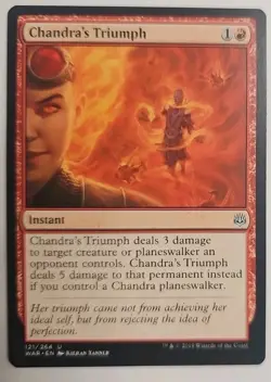 MTG Magic The Gathering Card Chandra's Triumph Instant Red War Of The Spark 2019 - Image 1