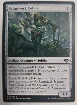 MTG Magic The Gathering Card Scrapwork CohortArtifact Creature Soldier BRO - Image 1