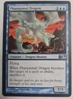 MTG Magic The Gathering Card Phantasmal DragonCreature Dragon Illusion Blue M12 - Image 1