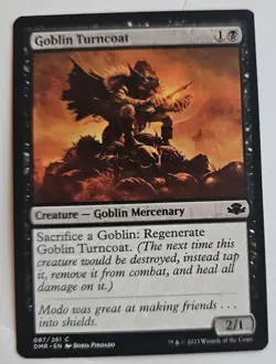 MTG Magic The Gathering Card Goblin TurncoatCreature Goblin Mercenary Black DMU - Image 1