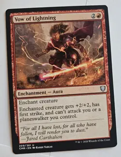 MTG Magic The Gathering Card Vow of LightningEnchantment Aura Red Commander - Image 1