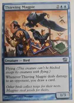 MTG Magic The Gathering Card Thieving MagpieCreature Bird Blue 8th Edition - Image 1