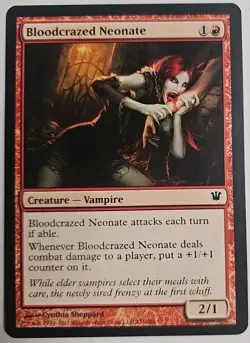 MTG Magic The Gathering Card Bloodcrazed Neonate Creature Vampire Red Innistrad - Image 1