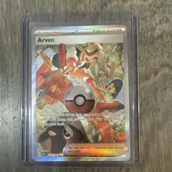 Arven 235/091 Paldean Fates Full Art SIR Rare Holo Pokemon Card NM - Image 1