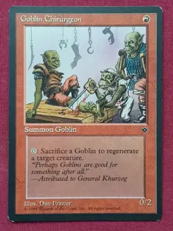 Magic The Gathering FALLEN EMPIRES GOBLIN CHIRURGEON FRAZIER red card MTG - Image 1