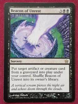 Magic The Gathering FIFTH DAWN BEACON OF UNREST black card MTG - Image 1