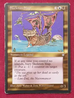 Magic The Gathering ICE AGE SKELETON SHIP black/blue card MTG - Image 1