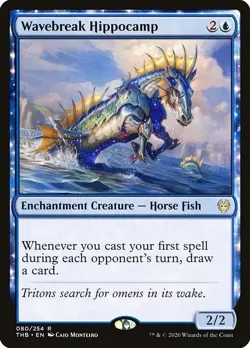 Wavebreak Hippocamp 1x FOIL THB MTG Theros Beyond Death Rare MINT blue - Image 1