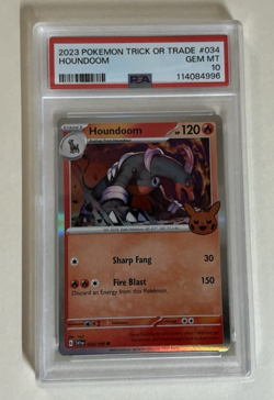 2023 Pokemon Trick or Trade Houndoom #034/198 PSA 10 GEM MT - Image 1