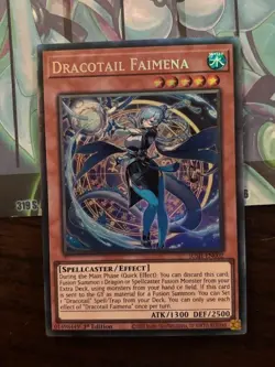 Yugioh 1x Dracotail Faimena Collectors (CR) JUSH-EN002 Justice Hunters 1st Ed NM - Image 2