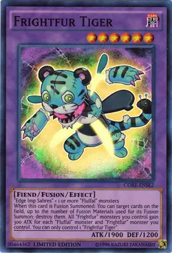 Yugioh! LP Frightfur Tiger - CORE-ENSE2 - Super Rare - Limited Edition Lightly P - Image 1