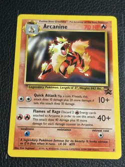Arcanine 2000 Pokemon tcg card Black Star Promo League #6 LP ! - Image 1