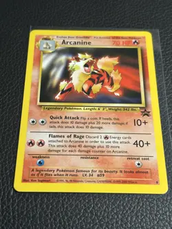Arcanine 2000 Pokemon tcg card Black Star Promo League #6 LP ! - Image 3