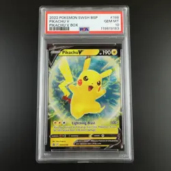 PSA 10 Pikachu V SWSH 198 Pokemon Promo Holo Graded Card - Image 1
