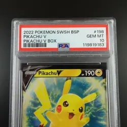 PSA 10 Pikachu V SWSH 198 Pokemon Promo Holo Graded Card - Image 2