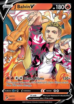 J BalvinV HP180 Metal POKEMON collectible Card Gift Display! - Image 1