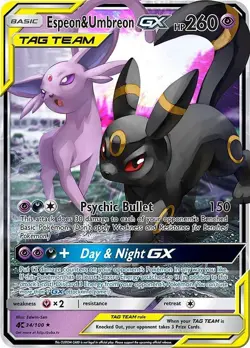 Espeon&Umbreon GX HP260 Metal POKEMON collectible Game Card Gift display！ - Image 1