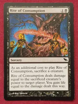 Magic The Gathering SHADOWMOOR RITE OF CONSUMPTION black card MTG - Image 1