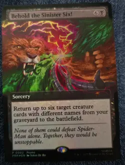 Pax West 2025 FOIL Behold The Sinister Six! MTG Spiderman Promo Card - Image 1