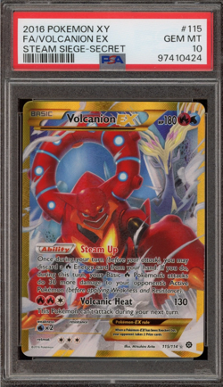 PSA 10 VOLCANION EX 115 FULL ART XY STEAM SIEGE SECRET 2016 POKEMON - Image 1
