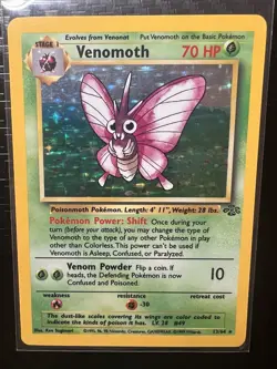 Jungle Venomoth Holo Rare Card #13/64 Vintage Pokemon Card Nice LP - Image 1