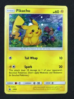 Pokemon Pikachu SM86 - Holo - Black Star Promo (Moderately Played) - Image 1