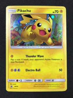 2017 Pokemon Sun & Moon - Black Star Promo Pikachu #SM76 Light Play Holo - Image 1