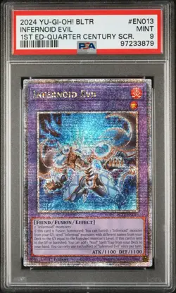 YU-GI-OH Yugioh! TCG Infernoid Evil Quarter Century Secret Rare bltr-en013 PSA 9 - Image 1