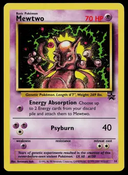 Pokemon Card - Mewtwo WoTC Black Star Promo 14 Non-Holo - Image 1