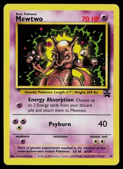 Pokemon Card - Mewtwo WoTC Black Star Promo 14 Non-Holo - Image 1