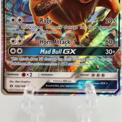 Tauros GX 100/149 Ultra Rare Pokemon Card Sun & Moon Base 2017 NM/M - Image 3