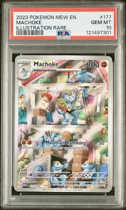 2023 Machoke 177/165 Mew EN 151 Illustration Rare Pokemon Card PSA 10 - Image 3