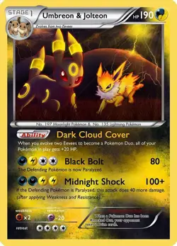 Umbreon & Jolteon HP190 Metal POKEMON collectible Card Gift display！ - Image 1
