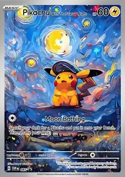 Pikachu with TheStarry Night HP60 Metal POKEMON Collectible Card Gift Display！ - Image 1