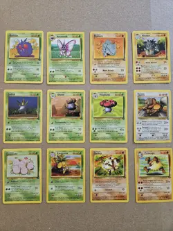 Near Mint 12 Card Lot Jungle Unlimited, 2 Rare 5 Uncommon Pokemon TCG. Evolves - Image 1