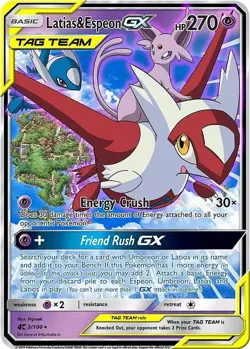 Latias&Espeon GX HP270 Metal POKEMON collectible Game Card Gift display！ - Image 1