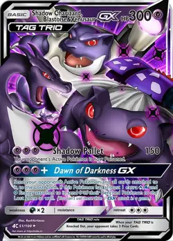 Shadow Charizard,Blastoise&Venusaur GX HP300 Metal POKEMON collectible Game Card - Image 1
