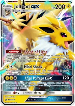 Jolteon GX HP200 Metal POKEMON Collectible Game Card Gift Display! - Image 1