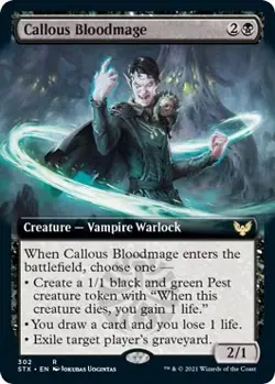 MTG Foil - Callous Bloodmage (Extended Art) - 302 / NM / English - Image 1