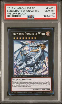 Yugioh Legendary Dragon Of White WSUP-EN051 Magician of Dark EN052 PSA 10 Seq - Image 2