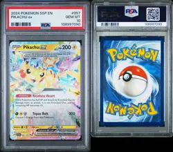 Pokemon Pikachu EX 2024 Surging Sparks Double Rare Card 057/191 PSA 10 GEM - Image 3
