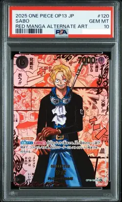 PSA 10 Sabo Red OP13-120 Manga Alt Art Carrying on His Will One Piece Card Japan - Image 1