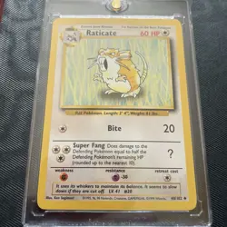 Raticate Pokemon Card 40/102 Base Set Uncommon 1999 NM Near Mint Hard Cased - Image 1