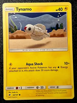 Tynamo 44/147 NM Non Holo Asako Ito Crochet Art Burning Shadows Pokemon Card - Image 1
