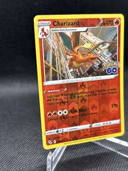 Charizard Pokemon Card Flare Blitz Ability Stage 2 Pokemon Go Reverse - Image 3