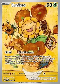Sunflora hp90 Van Gogh Gold Metal Pokemon Card-Collectible Gift Display！HOT! - Image 1