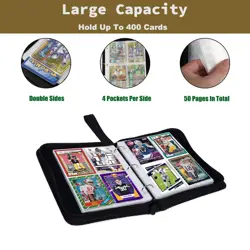 Trading Card Binder 4 Pocket，Fits 400 TCG MTG Cards with 50 Removable Sleeves... - Image 4