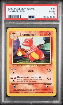 PSA 9 #24 CHARMELEON | 1999 POKEMON GAME - Image 1