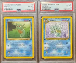 SEQUENTIAL PSA 8 HORSEA 49 SEADRA 42 FOSSIL 1ST EDITION POKEMON NM MINT - Image 1